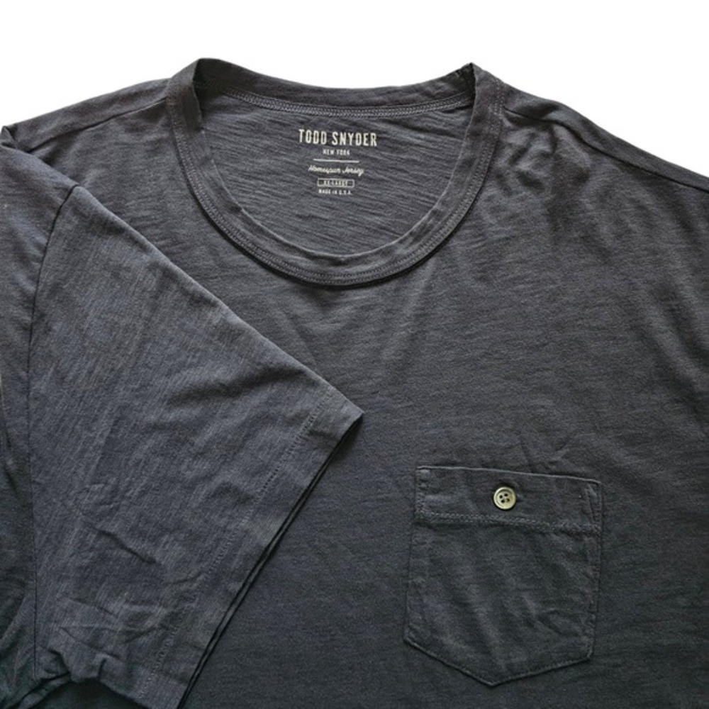 NWT Todd Snyder Homespun Jersey Navy Blue Slub‎ Pocket T-Shirt Cotton Men's XXL